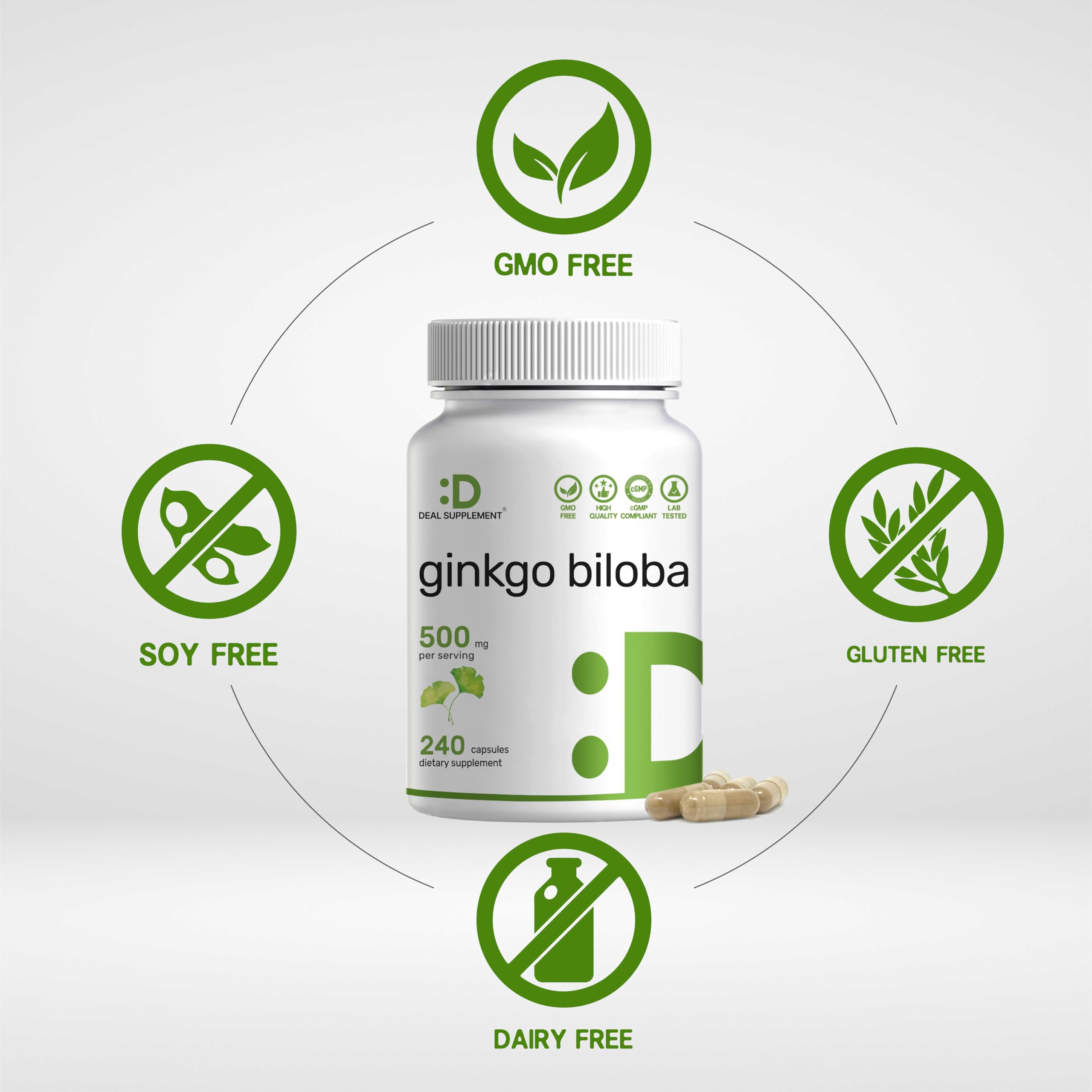 DEAL SUPPLEMENT Ginkgo Biloba Extract Capsules close-up of capsules
