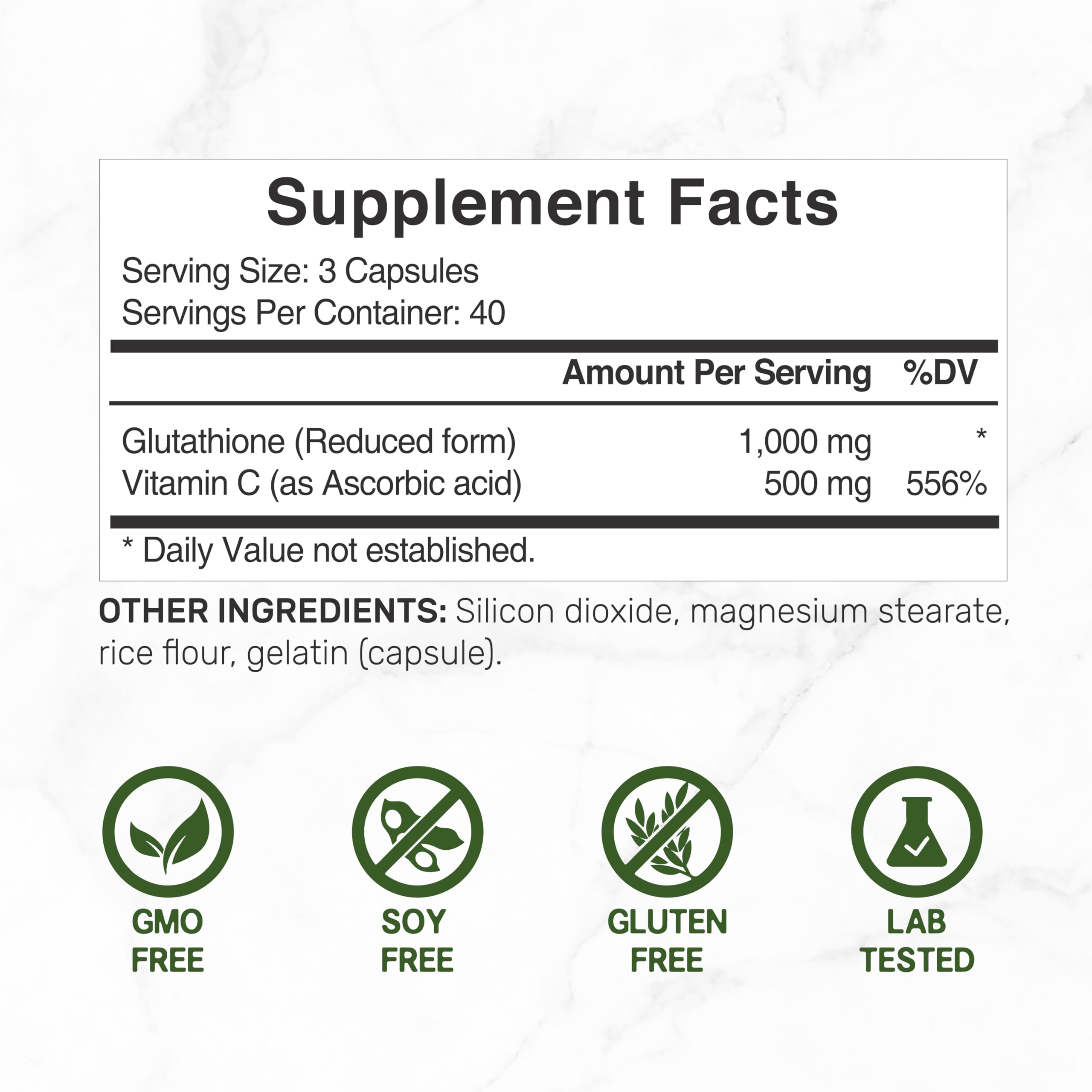 DEAL SUPPLEMENT Glutathione 1000mg with Vitamin C capsule close-up