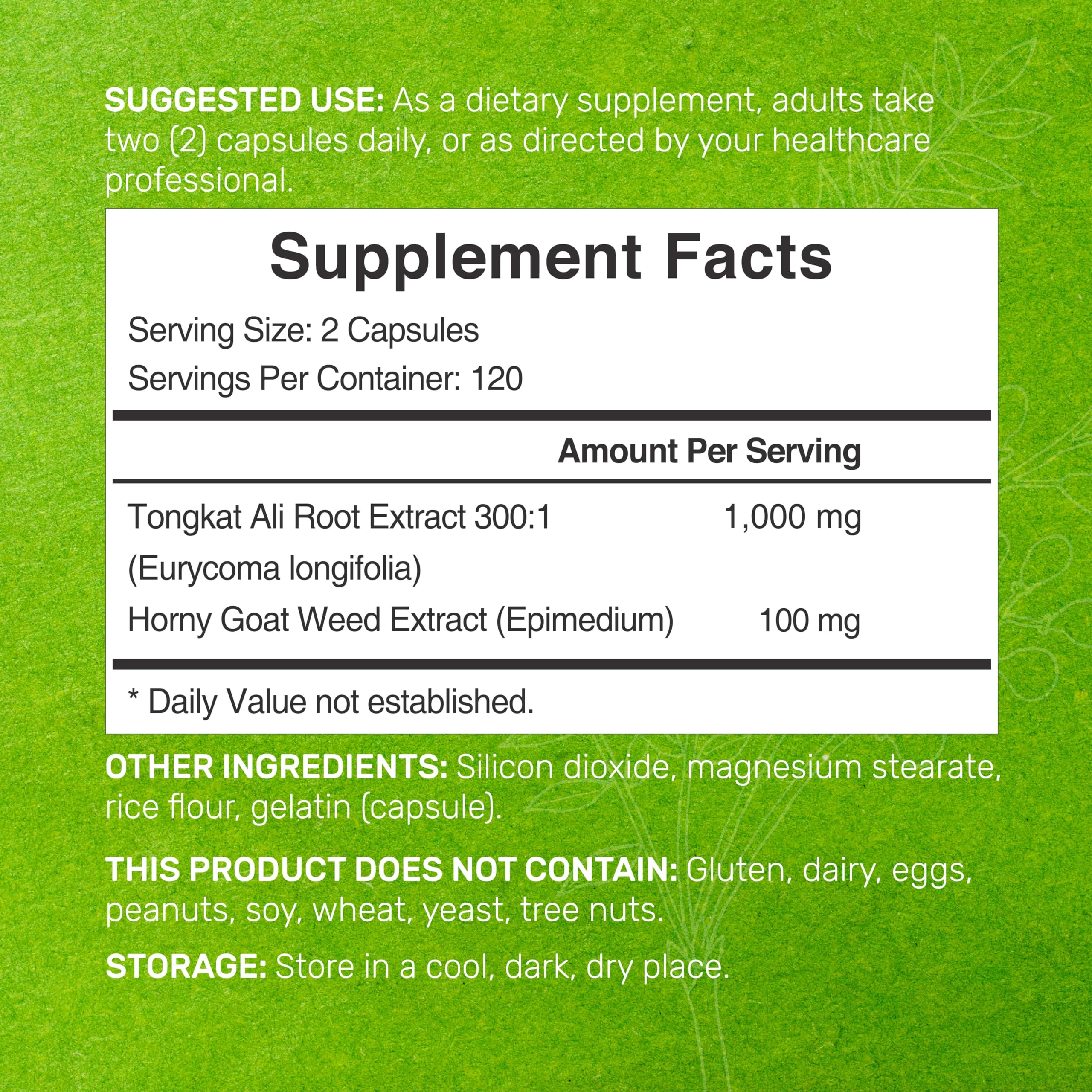 DEAL SUPPLEMENT Horny Goat Weed & Tongkat Ali Capsules side view