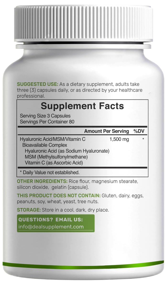 DEAL SUPPLEMENT Hyaluronic Acid 3-in-1 Capsules packaging details