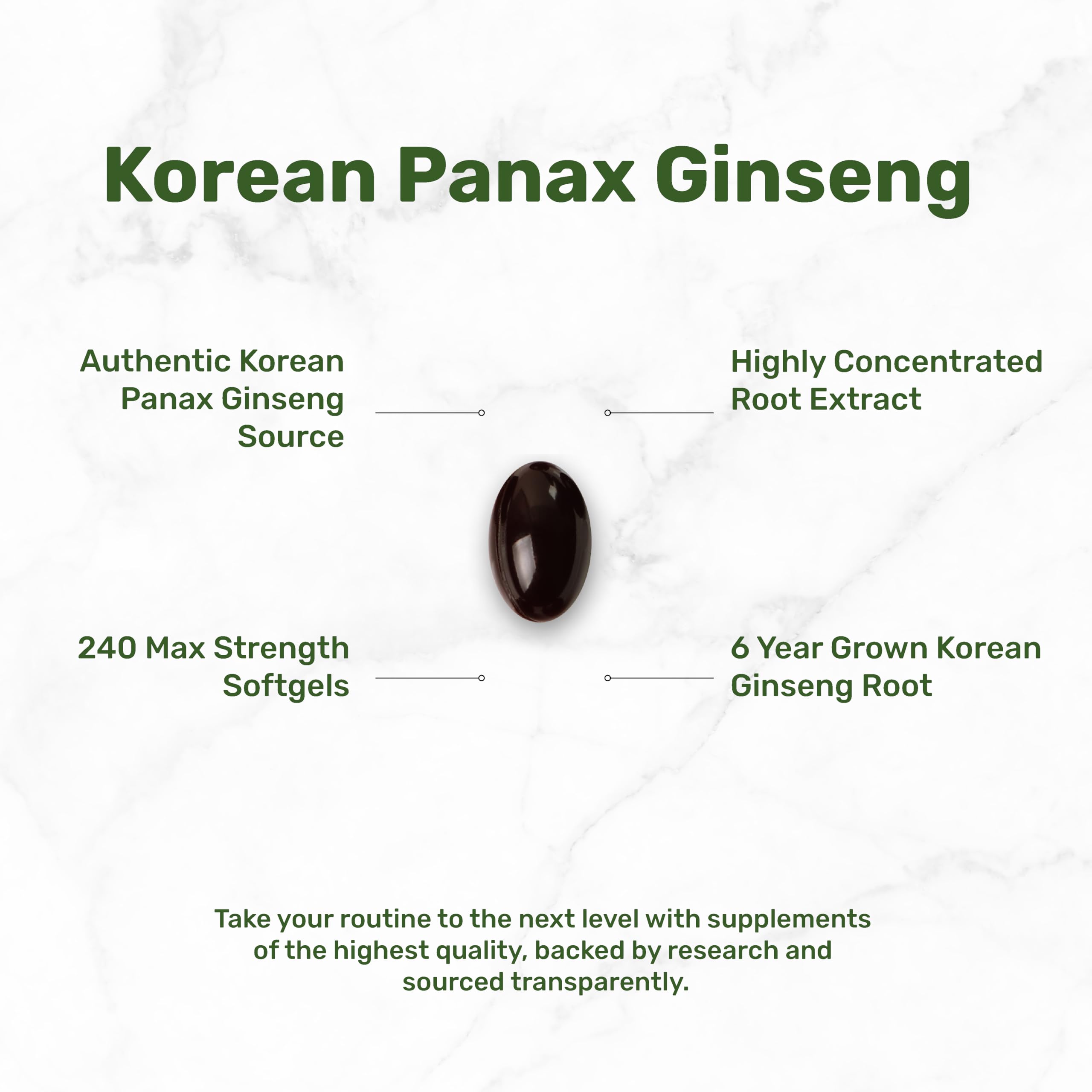 DEAL SUPPLEMENT Korean Red Panax Ginseng Softgels nutritional information