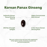 DEAL SUPPLEMENT Korean Red Panax Ginseng Softgels nutritional information