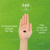 DEAL SUPPLEMENT Krill Oil Softgels 1000mg on a wooden table