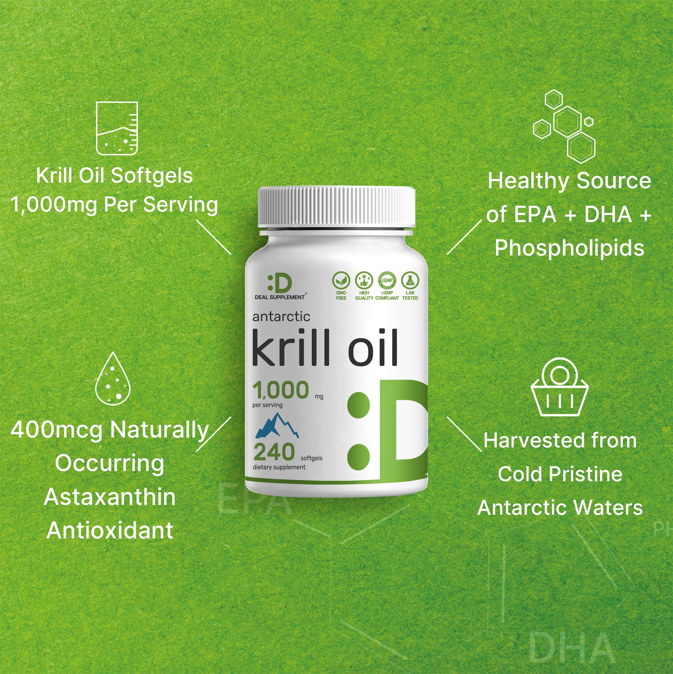 DEAL SUPPLEMENT Krill Oil Softgels 1000mg packaging