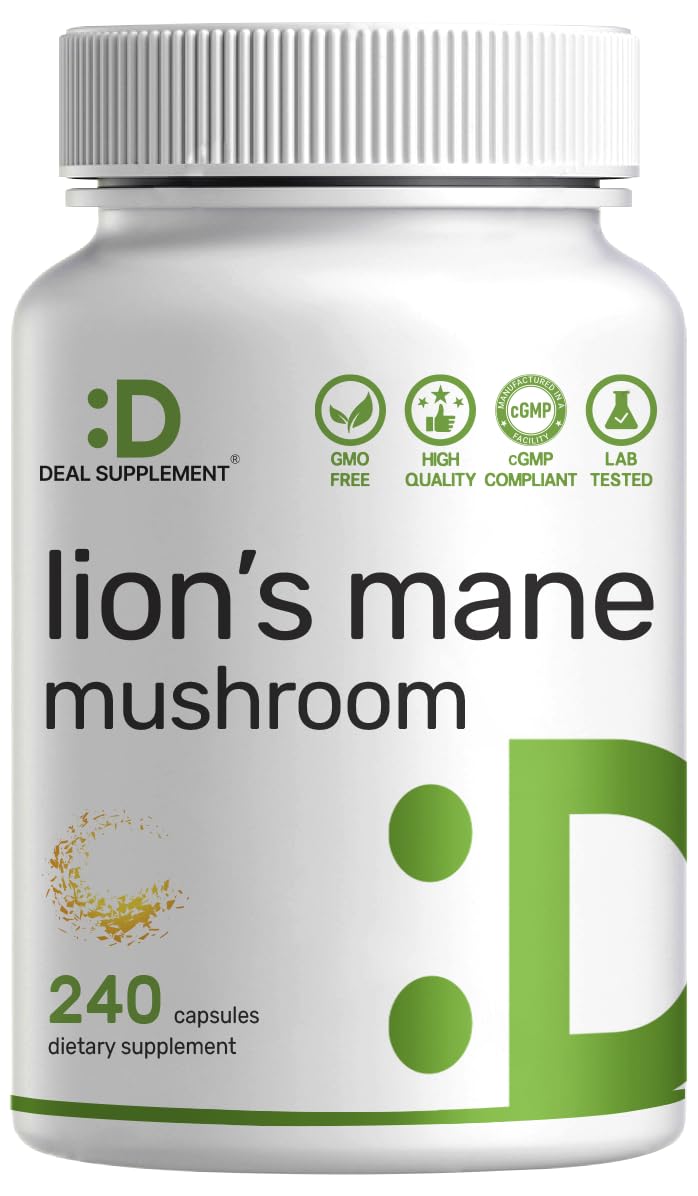 DEAL SUPPLEMENT Lion's Mane Mushroom Capsules front view