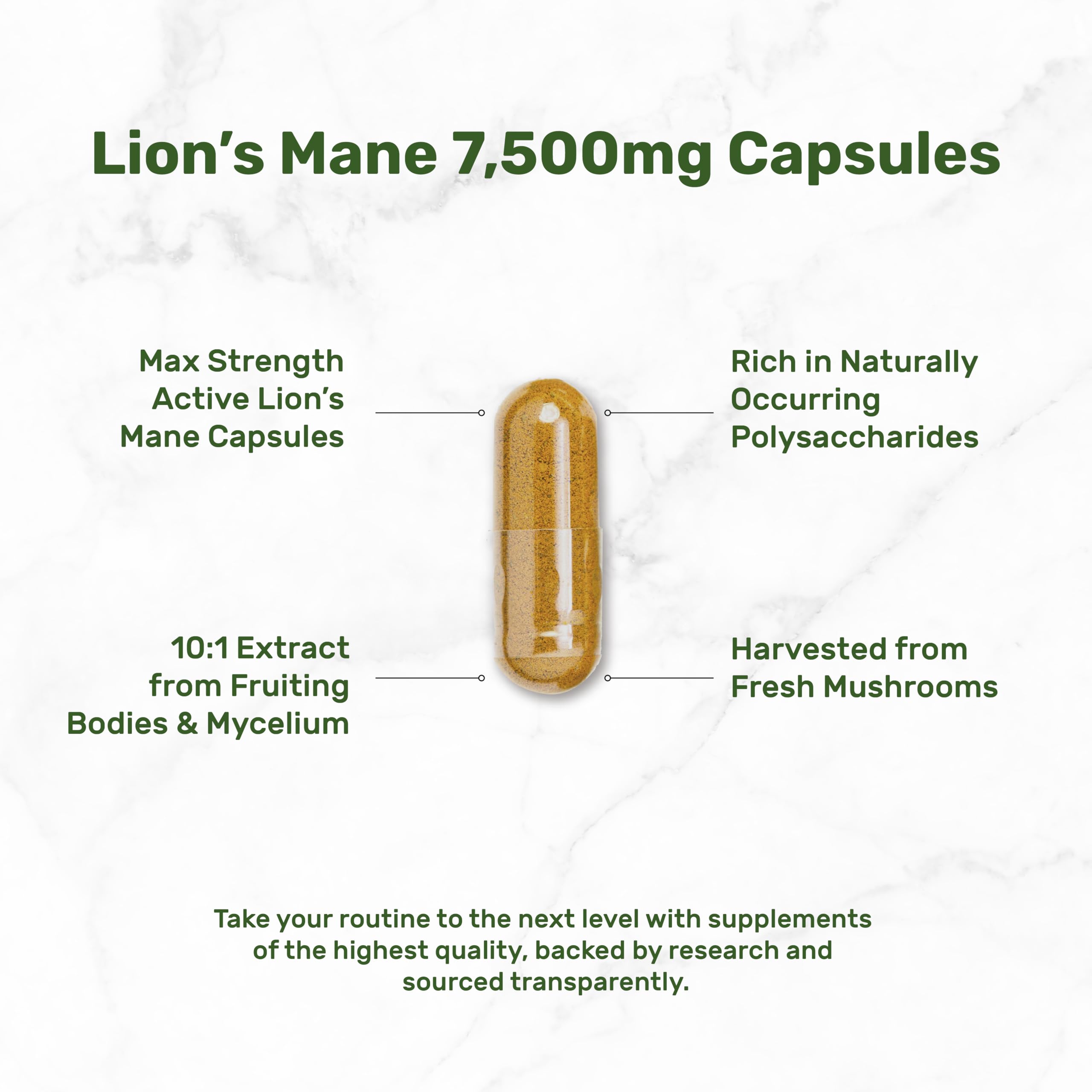 DEAL SUPPLEMENT Lion's Mane Mushroom Capsules side view
