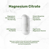 DEAL SUPPLEMENT Magnesium Citrate Capsules 500mg bottle with label