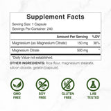 DEAL SUPPLEMENT Magnesium Citrate Capsules 500mg side view