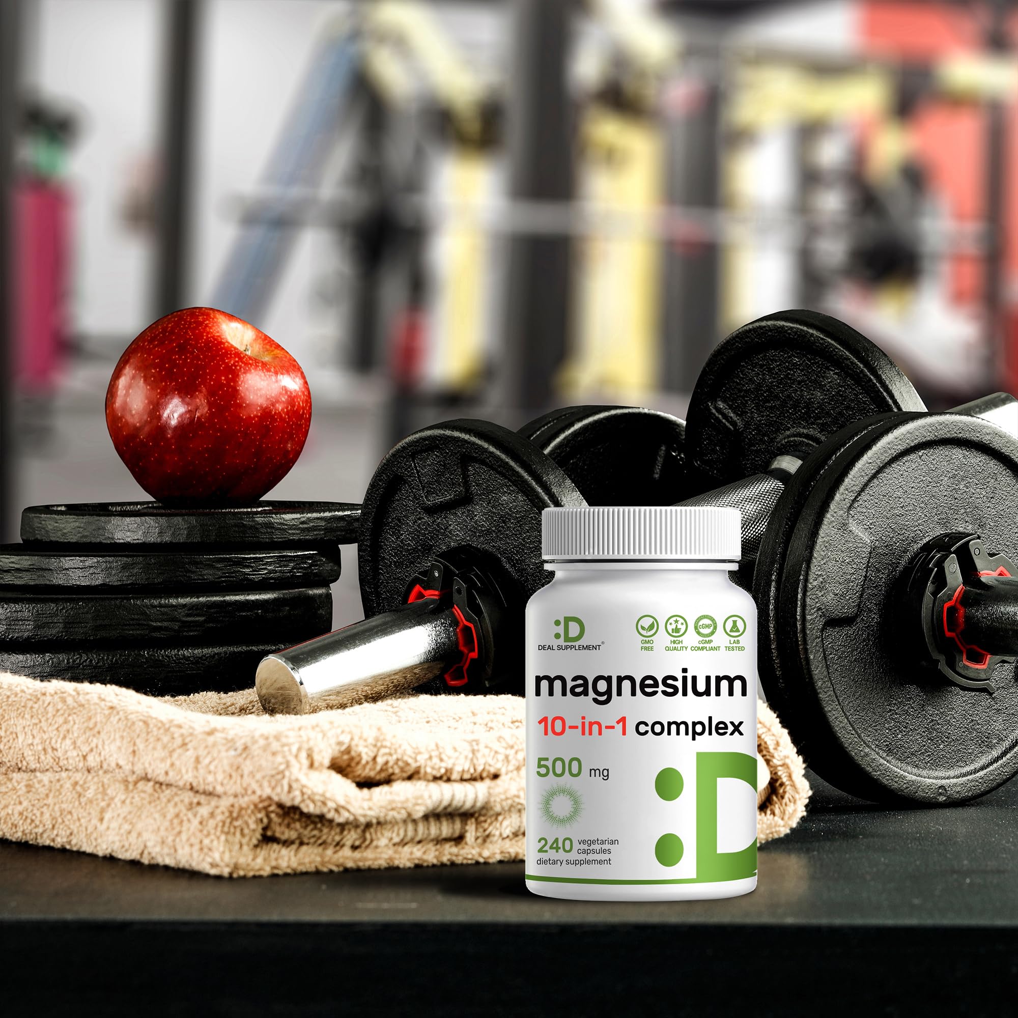 DEAL SUPPLEMENT Magnesium Complex bottle with lid open