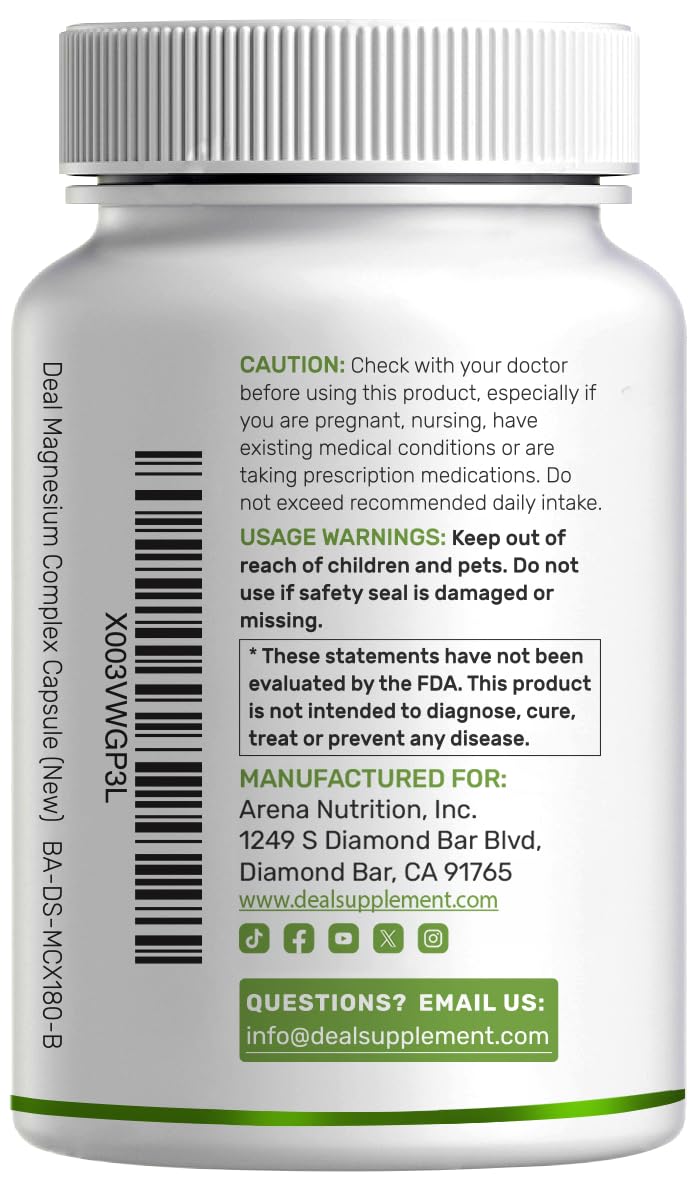 DEAL SUPPLEMENT Magnesium Complex packaging details