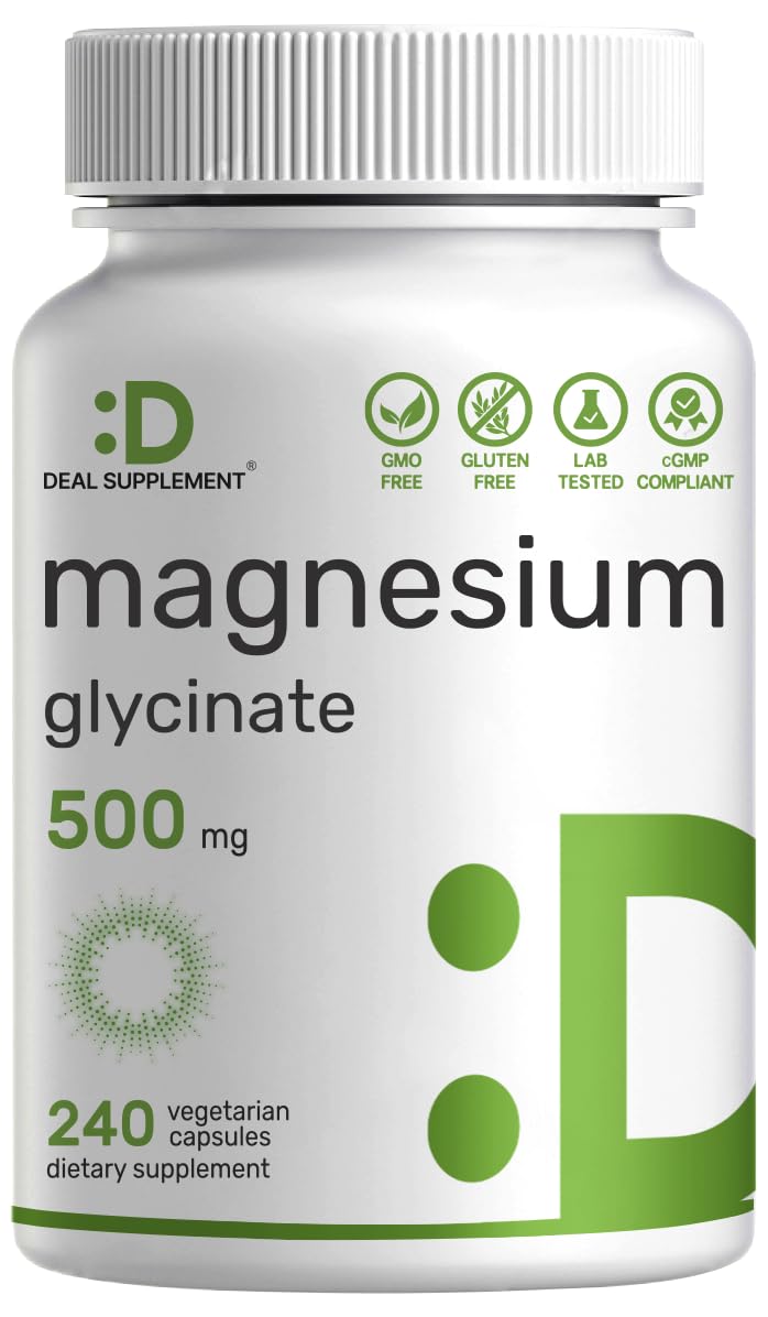 DEAL SUPPLEMENT Magnesium Glycinate 500mg bottle front view