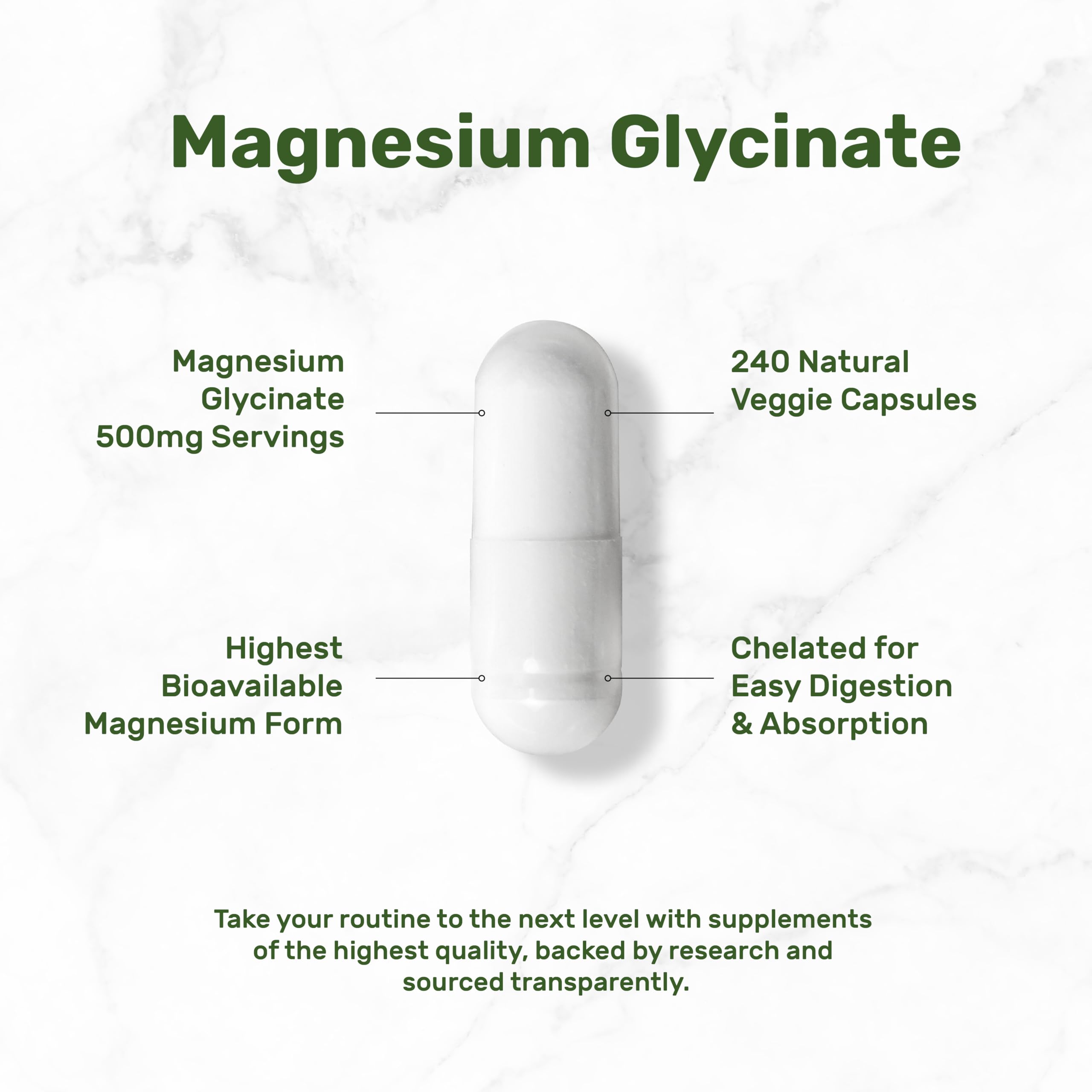 DEAL SUPPLEMENT Magnesium Glycinate 500mg serving size of one capsule