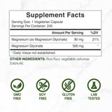 DEAL SUPPLEMENT Magnesium Glycinate 500mg vegetarian capsules side view
