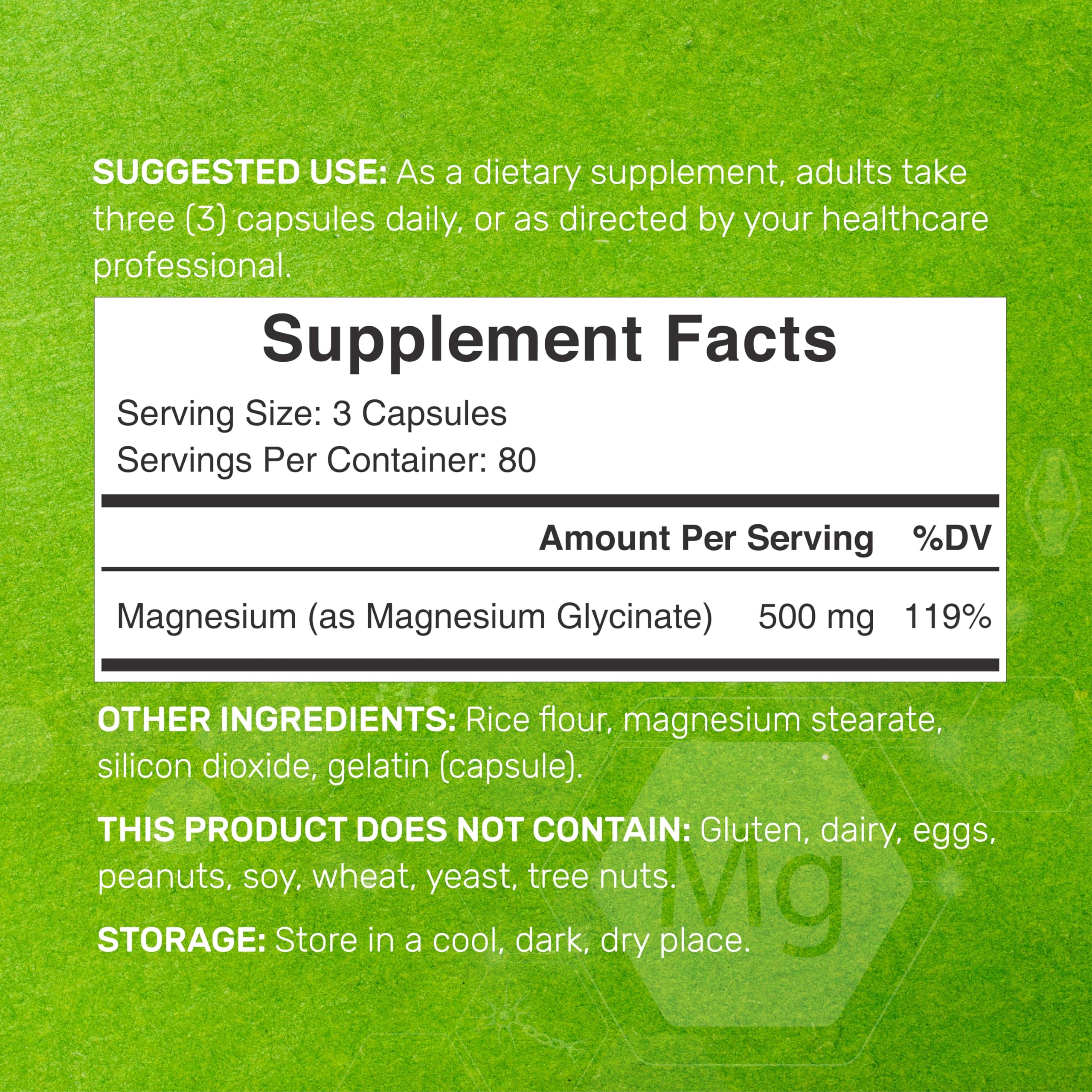DEAL SUPPLEMENT Magnesium Glycinate bottle with 240 capsules