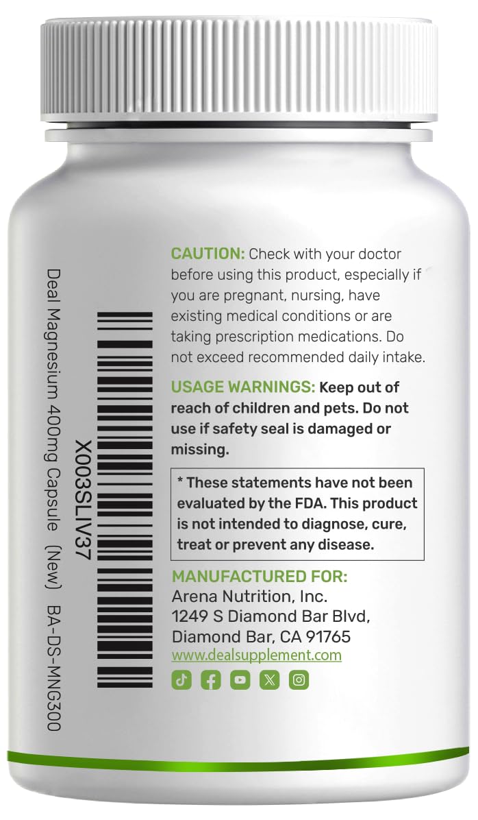 DEAL SUPPLEMENT Magnesium Glycinate Capsules 400mg lifestyle scene