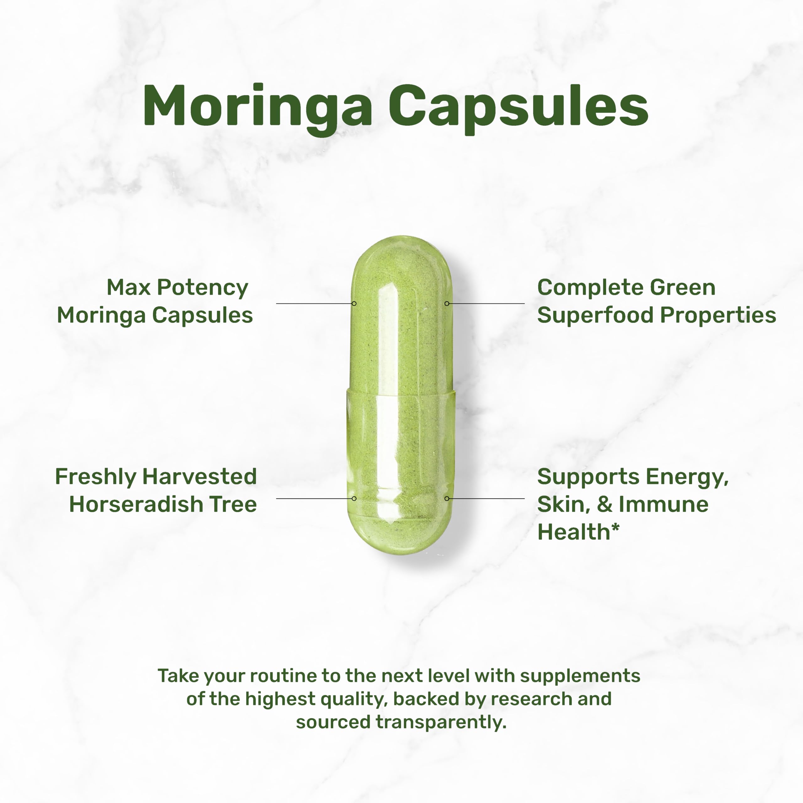 DEAL SUPPLEMENT Moringa Capsules 240 Capsules bottle with label