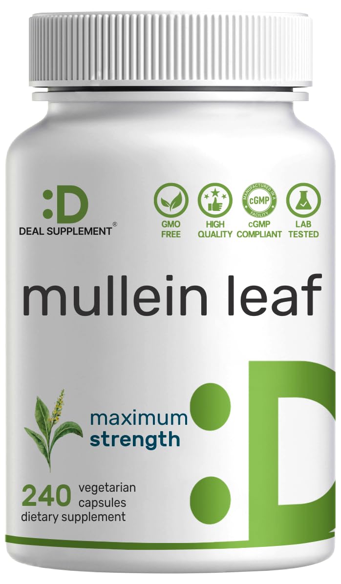 DEAL SUPPLEMENT Mullein Leaf Extract 240 veggie capsules front view