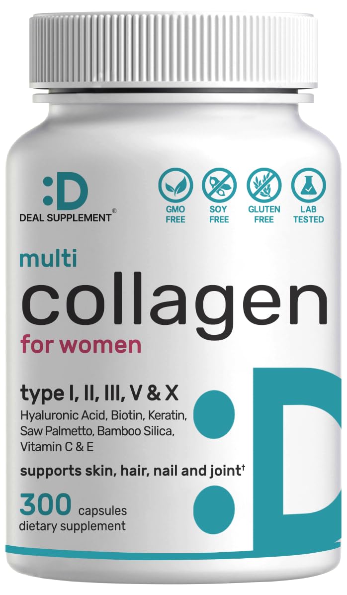 DEAL SUPPLEMENT Multi Collagen Peptide Capsules bottle front view
