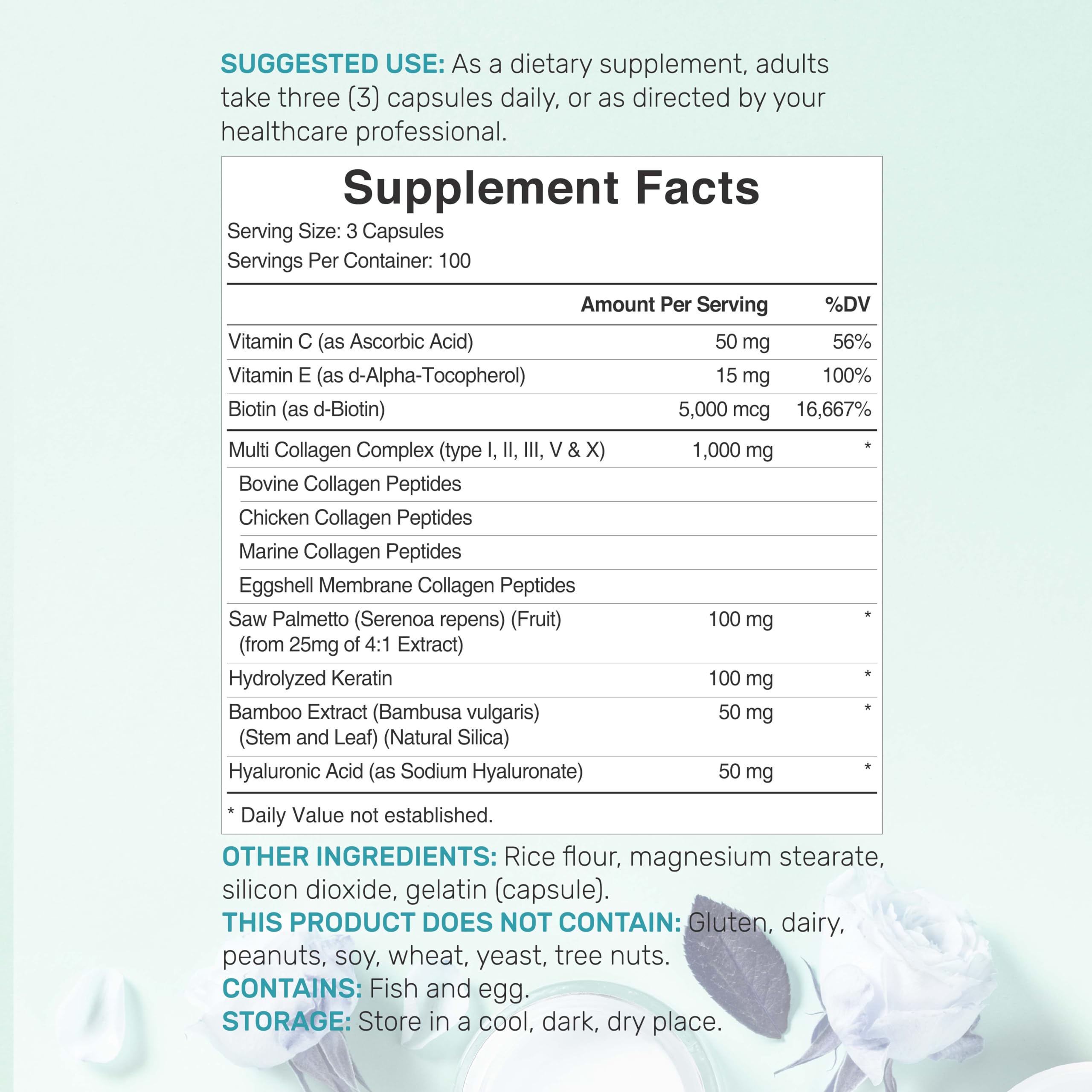 DEAL SUPPLEMENT Multi Collagen Peptide Capsules side view showing label
