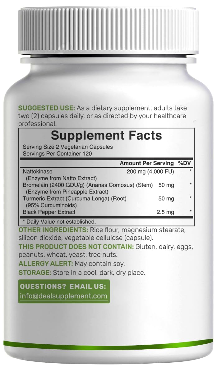 DEAL SUPPLEMENT Multi-Enzyme Capsules bottle on a wooden table