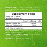 DEAL SUPPLEMENT N-Acetyl Cysteine NAC 1000mg back view