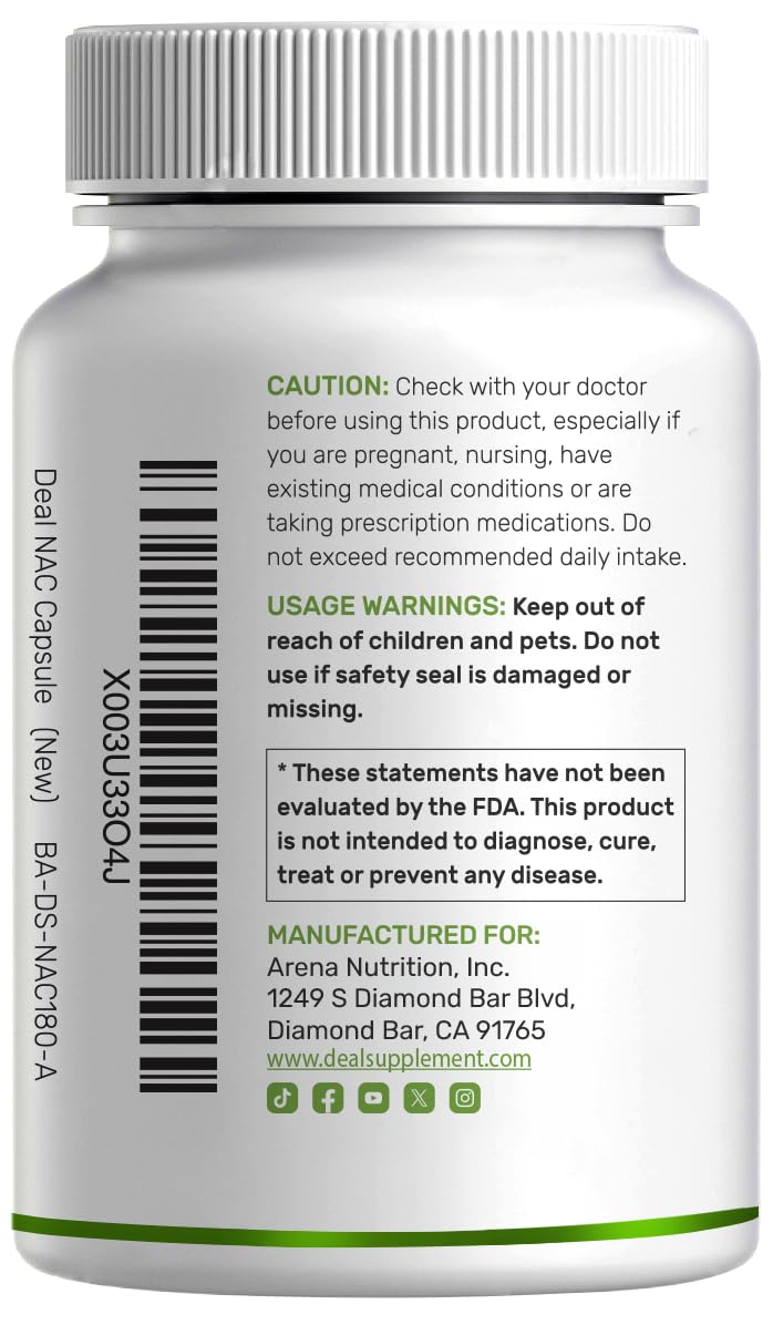 DEAL SUPPLEMENT N-Acetyl Cysteine NAC 1000mg packaging