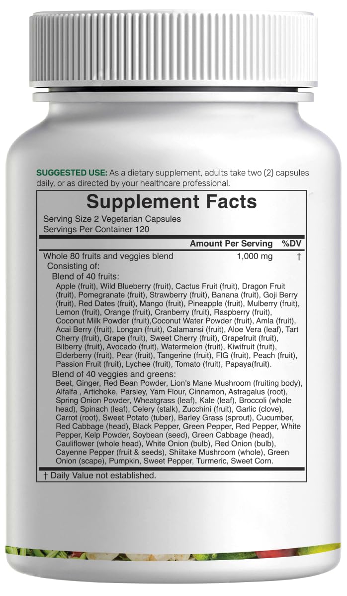 DEAL SUPPLEMENT Nature’s Fruits & Veggies 240 capsules with fruits and vegetables