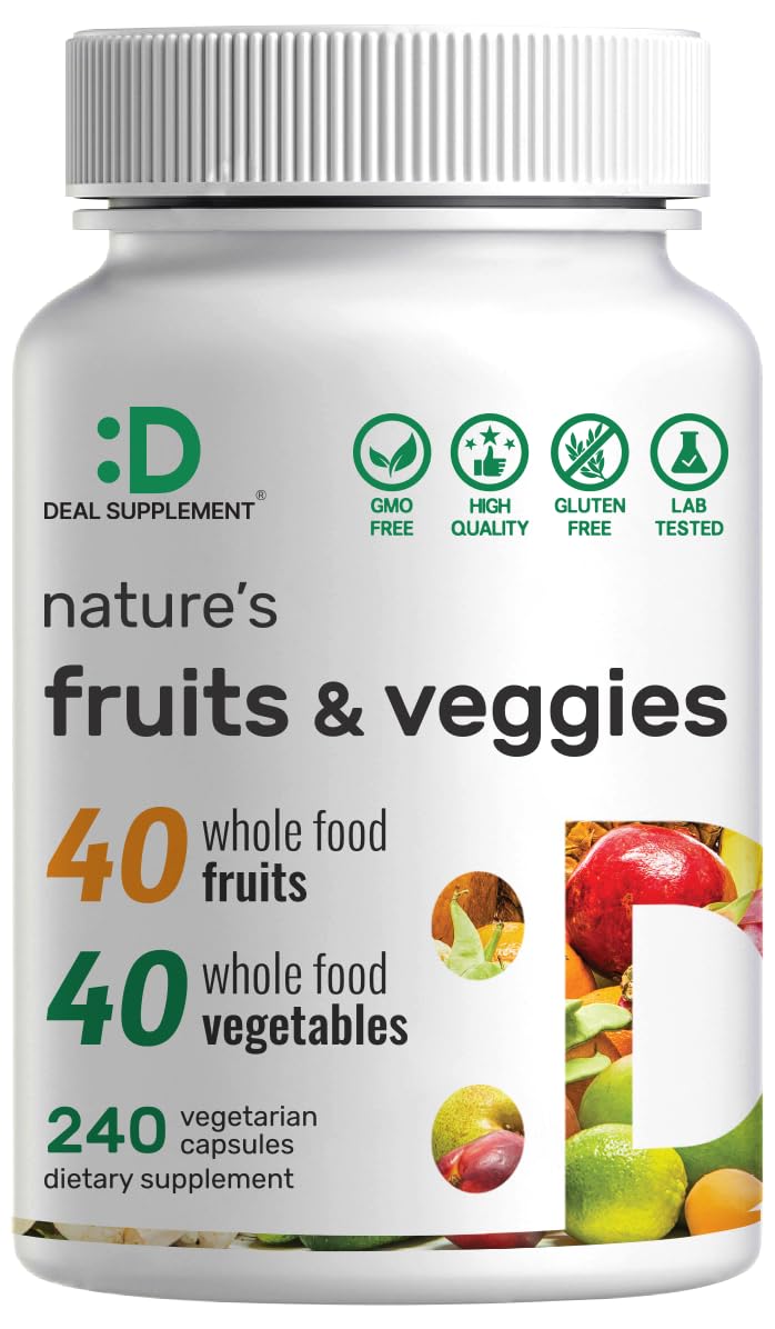 DEAL SUPPLEMENT Nature’s Fruits & Veggies 240 veggie capsules front view