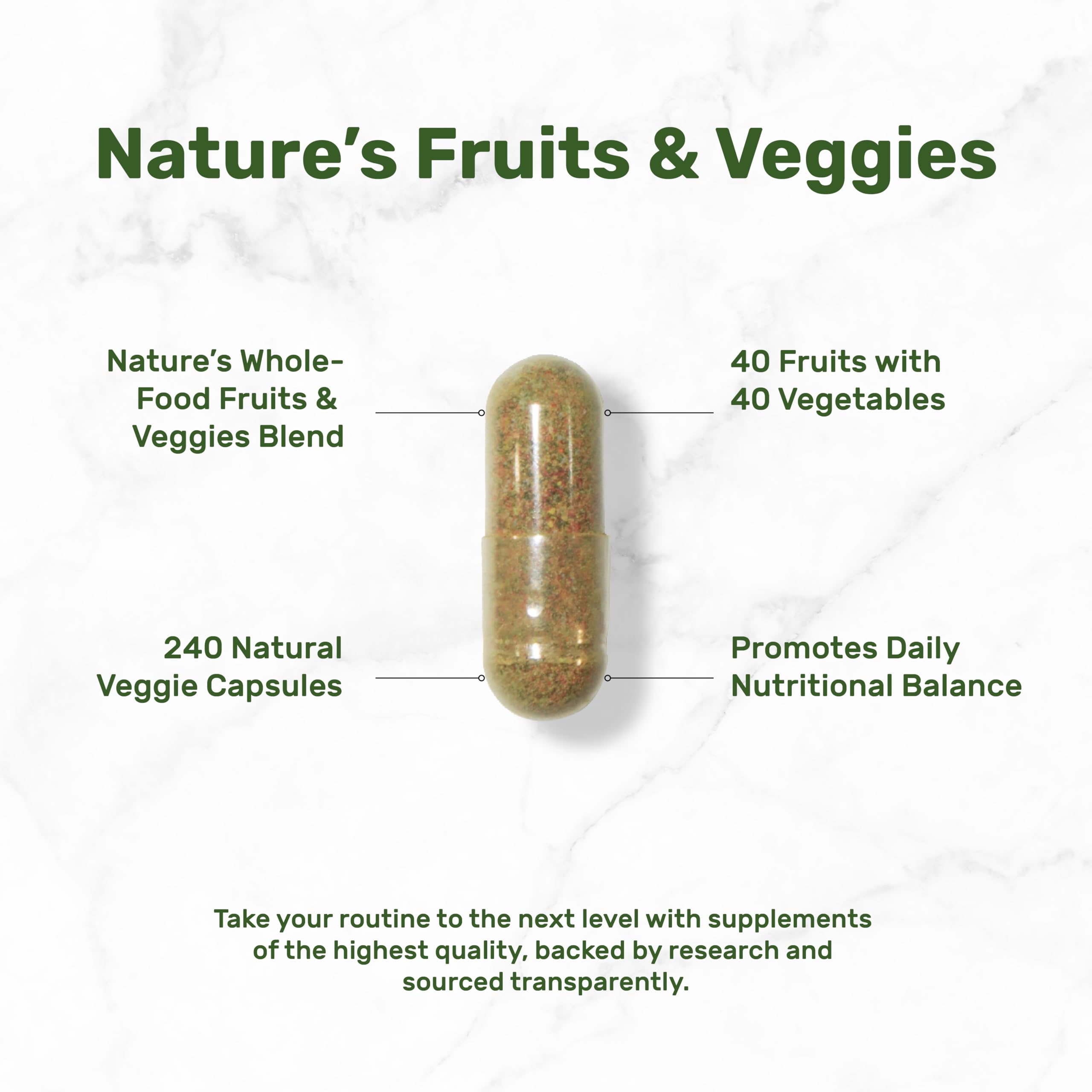 DEAL SUPPLEMENT Nature’s Fruits & Veggies capsule close-up