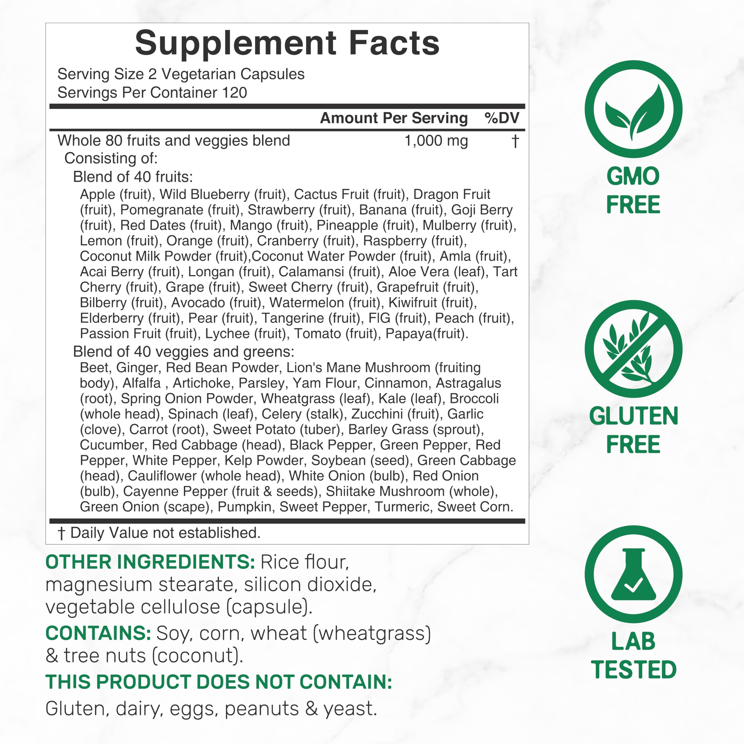 DEAL SUPPLEMENT Nature’s Fruits & Veggies packaging side view