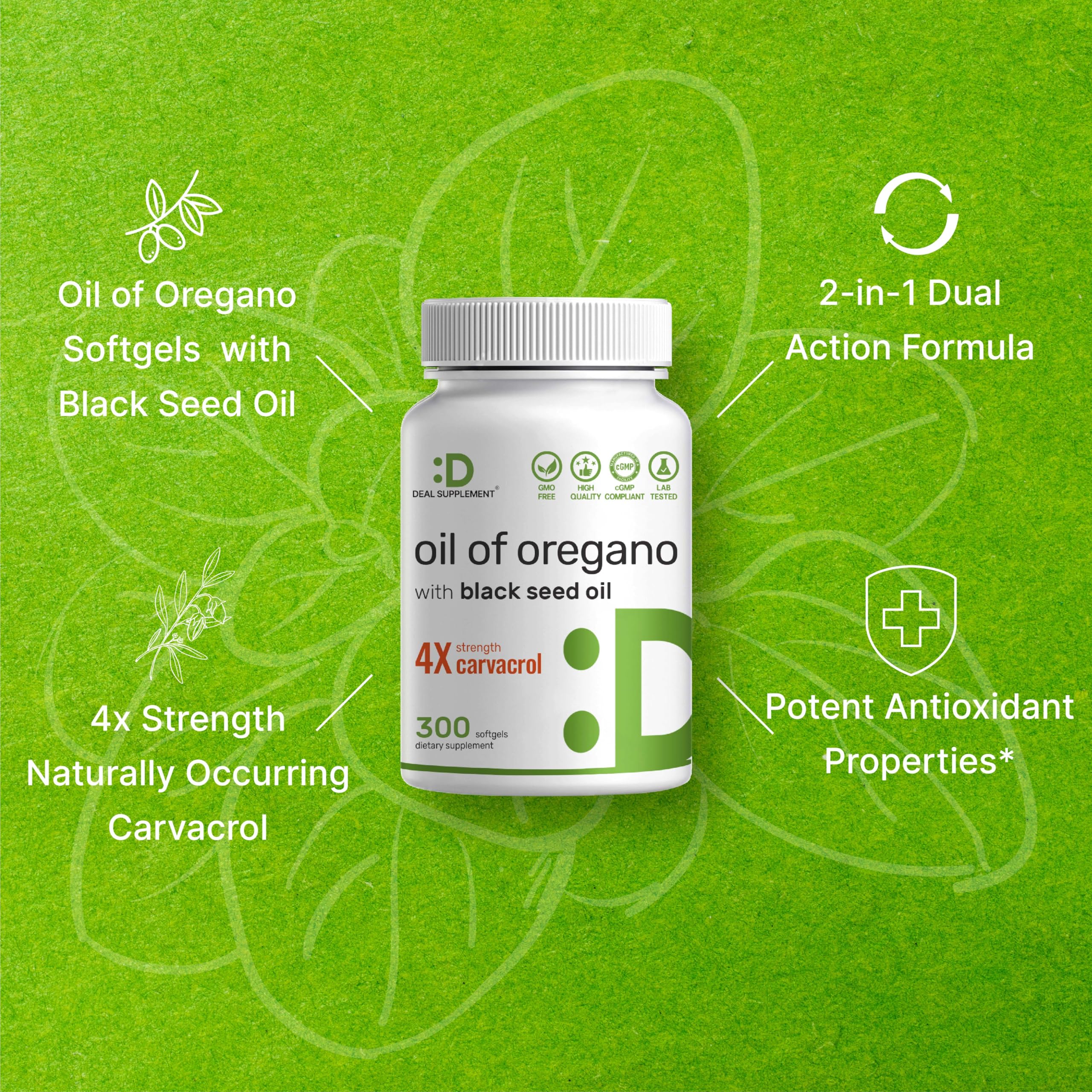 DEAL SUPPLEMENT Oil of Oregano Softgels with black seed oil capsules