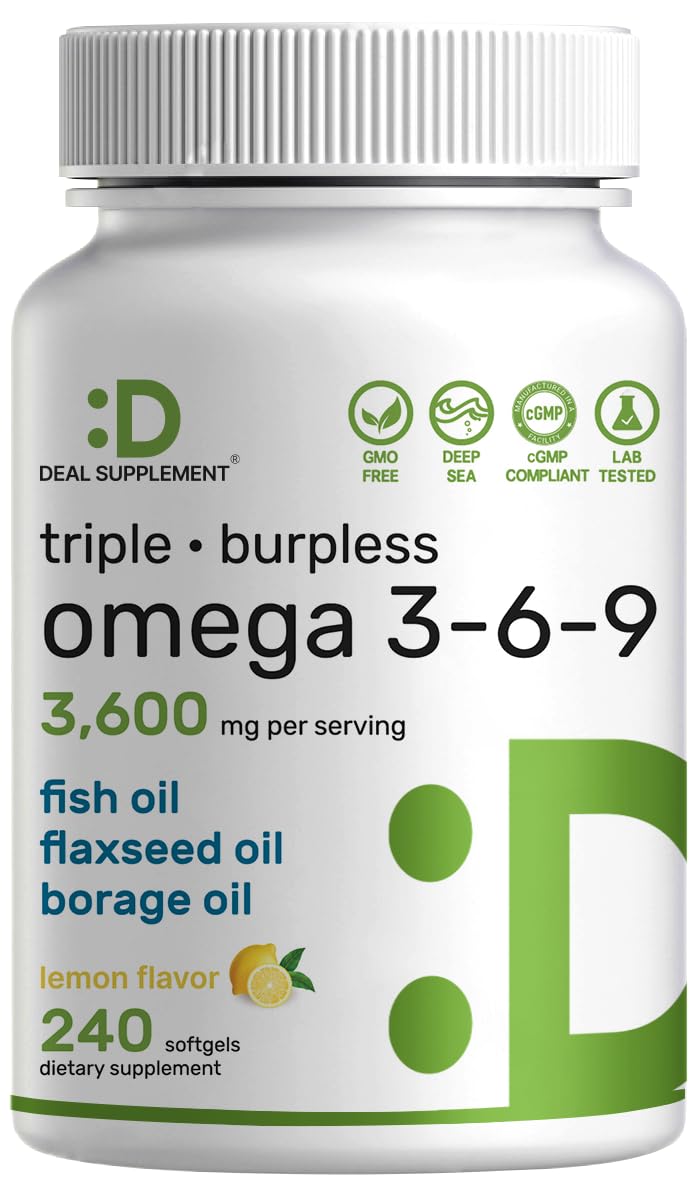 DEAL SUPPLEMENT Omega 3-6-9 burpless softgels front view