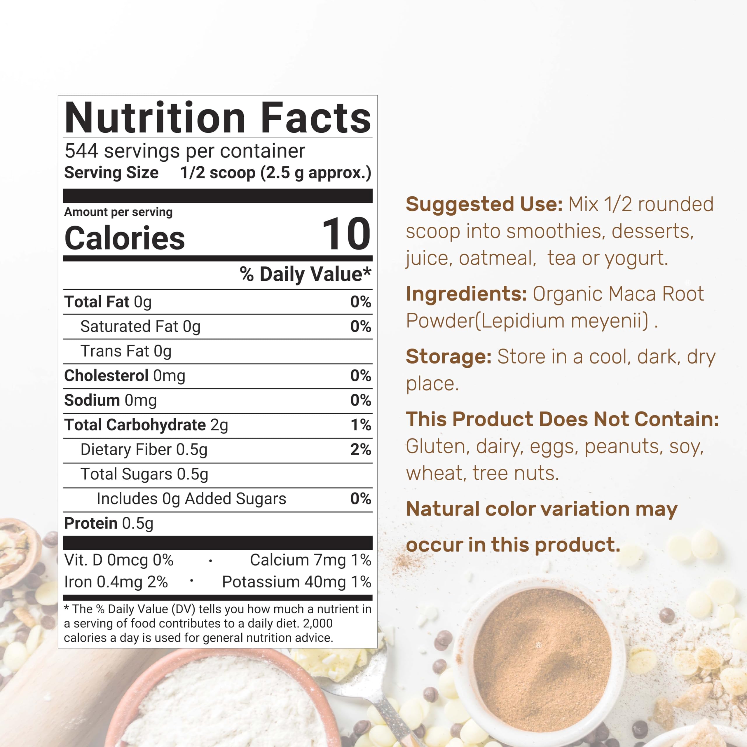 DEAL SUPPLEMENT Organic Maca Root Powder packaging side view