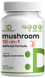 DEAL SUPPLEMENT Organic Mushroom 10-in-1 Blend 240 capsules front view