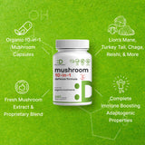 DEAL SUPPLEMENT Organic Mushroom 10-in-1 Blend capsules in a bowl
