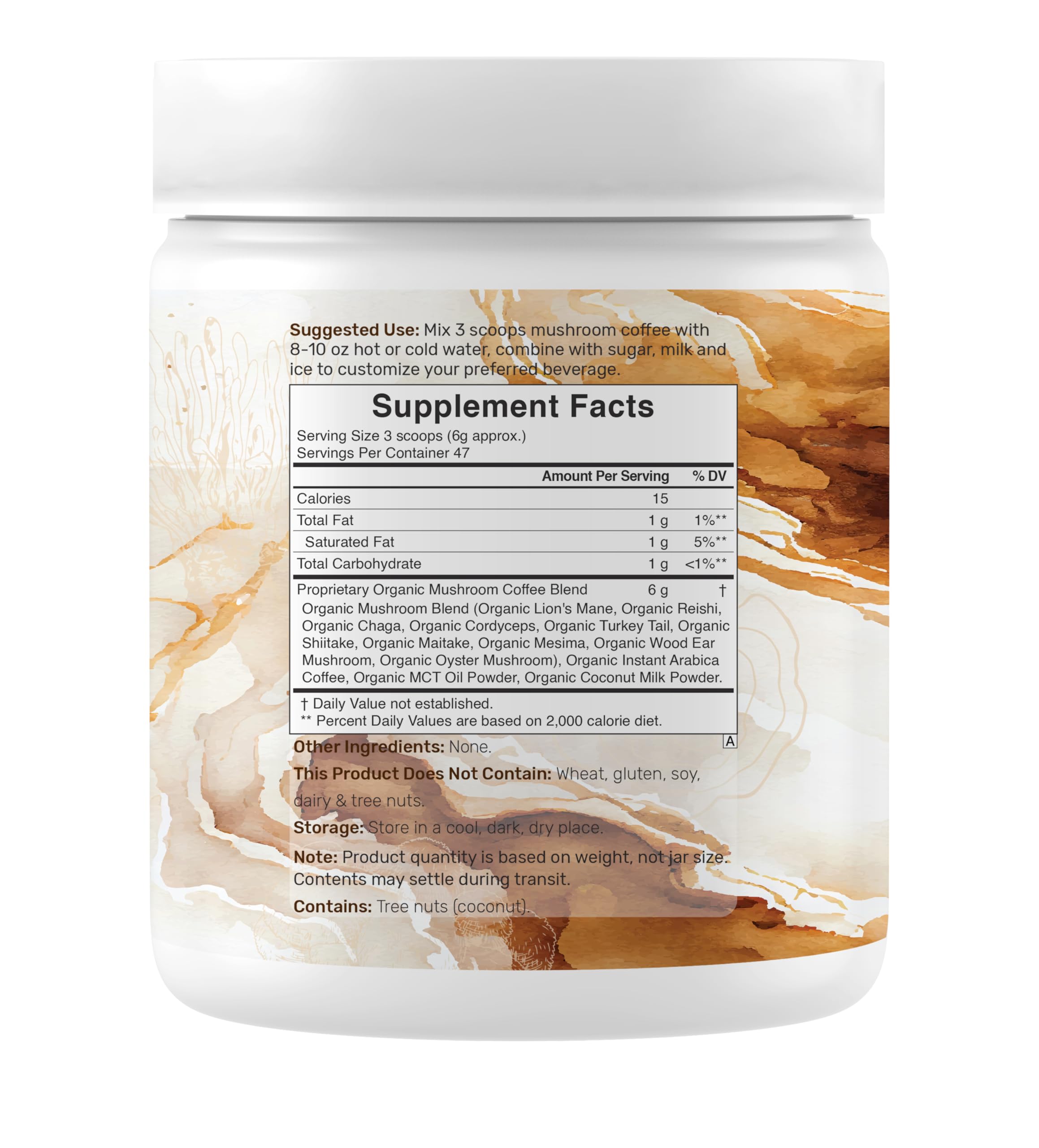 DEAL SUPPLEMENT Organic Mushroom Coffee Blend side view