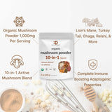 DEAL SUPPLEMENT Organic Mushroom Powder 10-in-1 Blend container side view