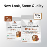 DEAL SUPPLEMENT Organic Mushroom Powder 10-in-1 Blend in a coffee cup