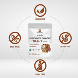 DEAL SUPPLEMENT Organic Mushroom Powder 10-in-1 Blend mixed in a smoothie