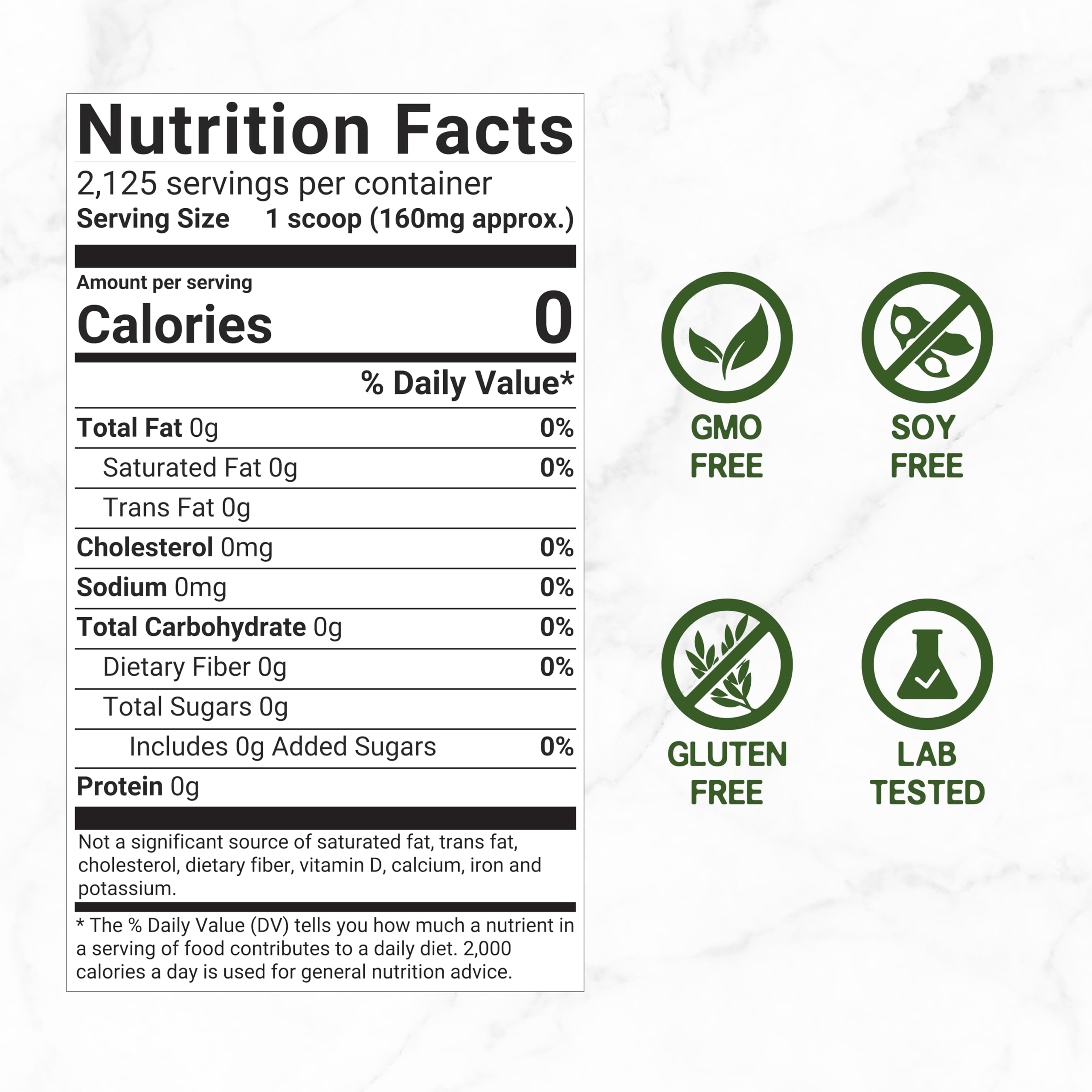 DEAL SUPPLEMENT Organic Stevia Extract Powder packaging side view
