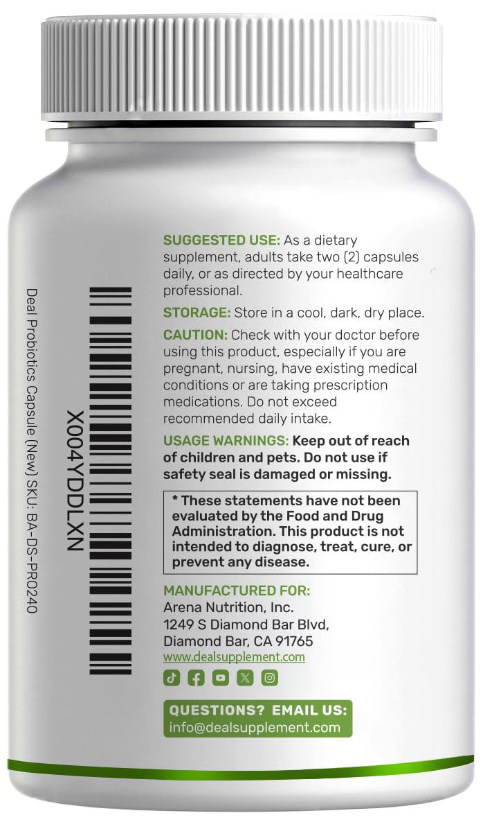 DEAL SUPPLEMENT Probiotic Capsules packaging and product details