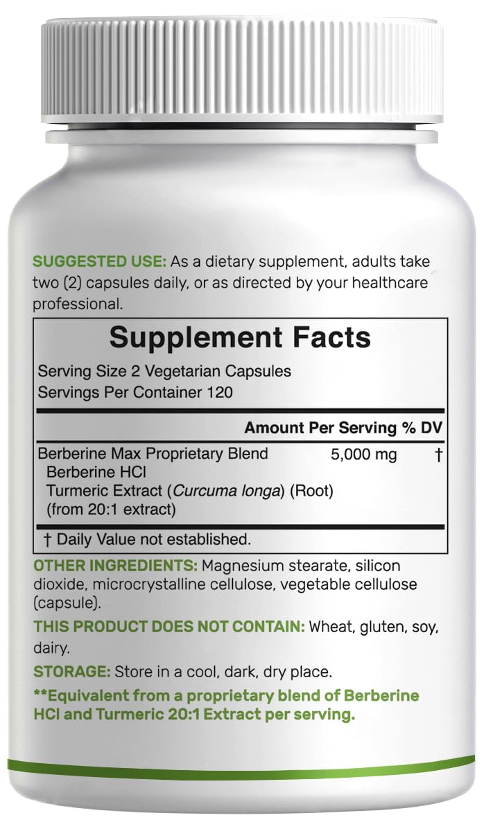 DEAL SUPPLEMENT Turmeric Berberine HCl ingredients list
