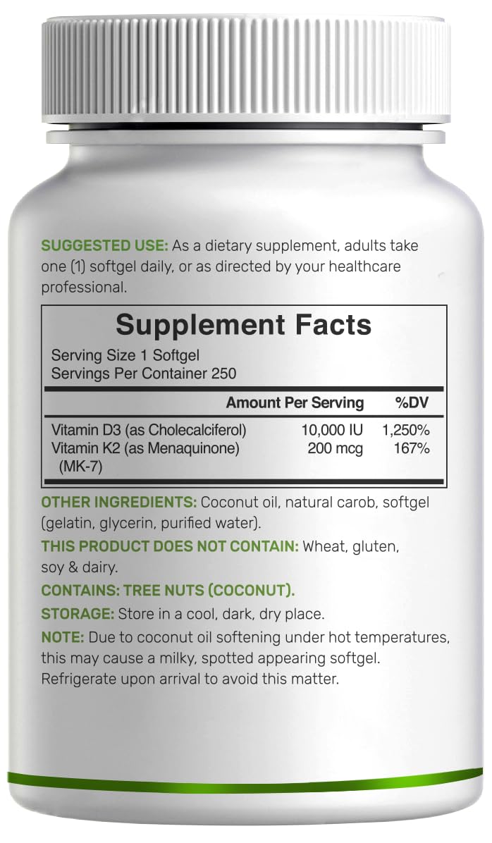 DEAL SUPPLEMENT Vitamin D3 & K2 product dimensions