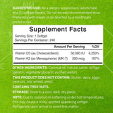 DEAL SUPPLEMENT Vitamin D3 & K2 softgel bottle side view