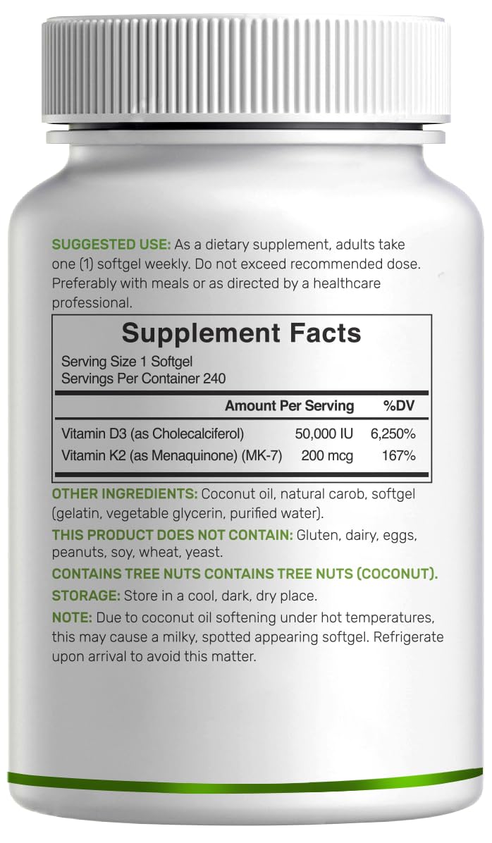 DEAL SUPPLEMENT Vitamin D3 & K2 softgel bottle with softgels