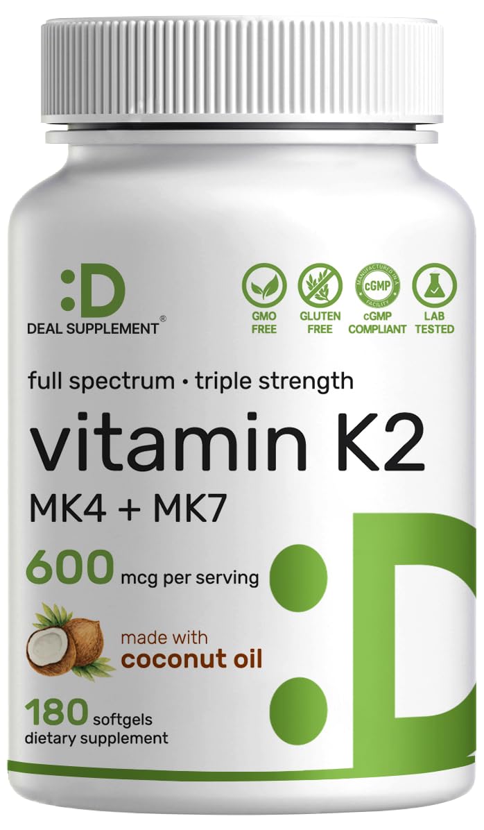 DEAL SUPPLEMENT Vitamin K2 600mcg Softgels front view