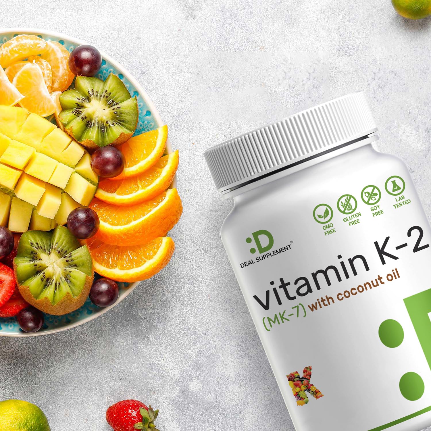 Deal Supplement Vitamin K2 Softgels in hand