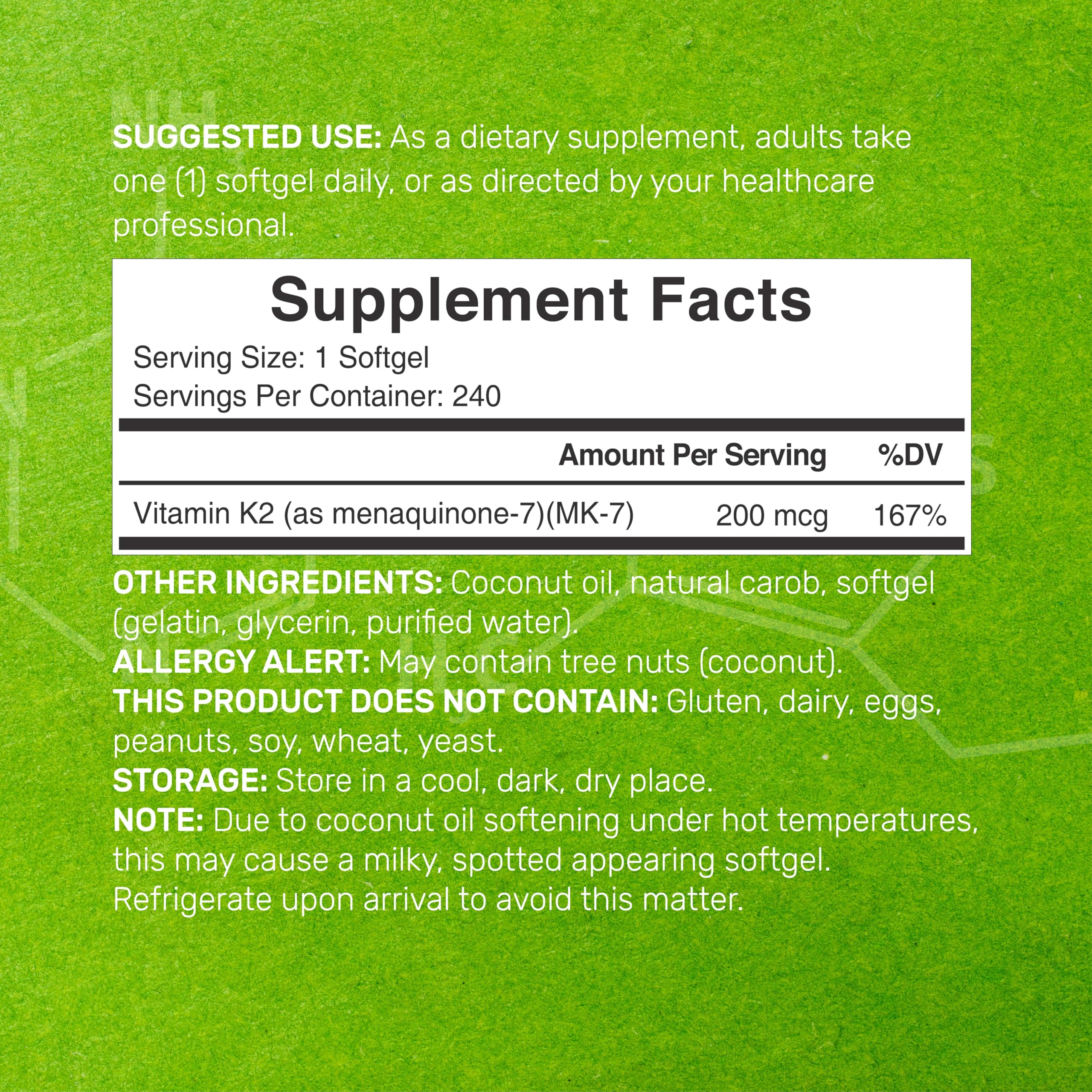 Deal Supplement Vitamin K2 Softgels packaging