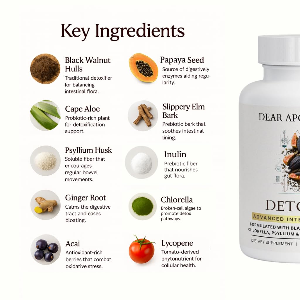 Dear Apothecary daily Wellness Herbal Supplement 60 Capsules side view