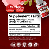 DECENT NATURE Berberine HCL 1800mg capsules side view